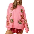 thumbnail image 1 of KelaJuan Women’s Christmas Sweatshirts Sparkle Ball Print Long Sleeve Crew Neck Pullovers Oversized Tops, 1 of 6