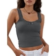 thumbnail image 1 of KelaJuan Women's Crop Tank Tops Slim Fit Scoop Neck Backless Lace Trim 3D Bow Ribbed Cami Tank Tops for Party Club Night, 1 of 6