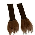 thumbnail image 1 of KelaJuan Women's Ribbed Knit Leg Warmers, Japanese Student Knee High Socks Boot Cuffs with Fur Trim, 1 of 6