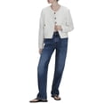 thumbnail image 1 of KelaJuan Women's Spring Autumn Casual Coat Solid Color Long Sleeve Crewneck Single-breasted Jacket with 2 Pockets, 1 of 6
