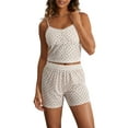 thumbnail image 1 of KelaJuan Women’s Two Piece Pajamas Set Sleeveless Button Front Floral Cami Tops and Shorts Set Loungewear, 1 of 6