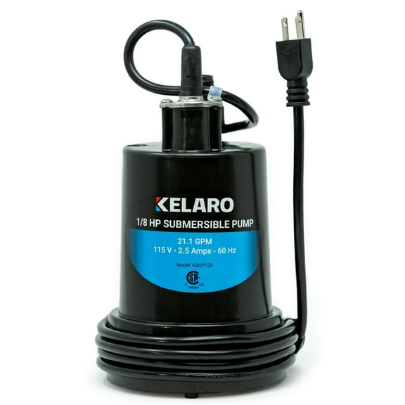 Kelaro 1/8 HP Submersible Utility Pump