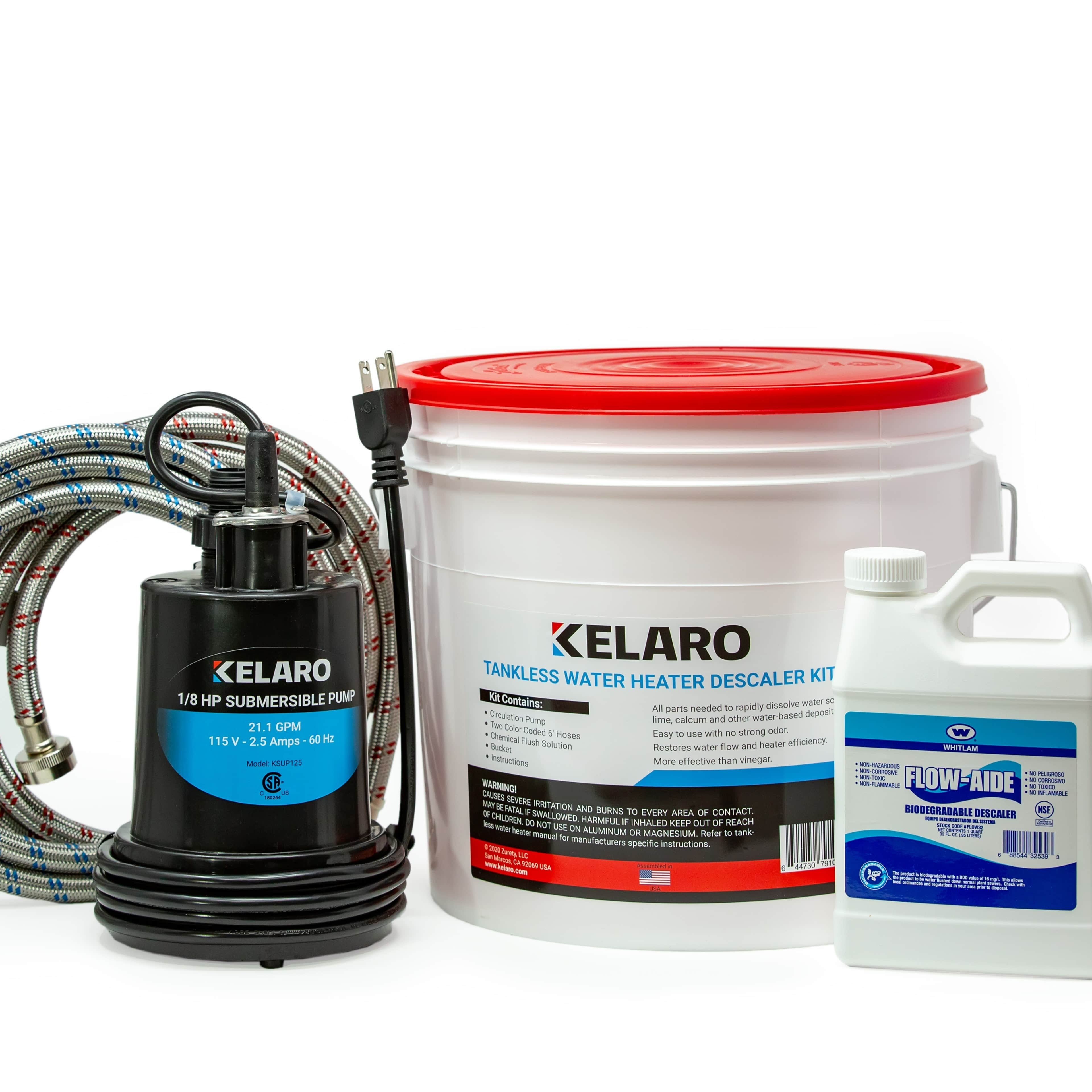 Kelaro Tankless Water Heater Flushing Kit with Flow-Aide