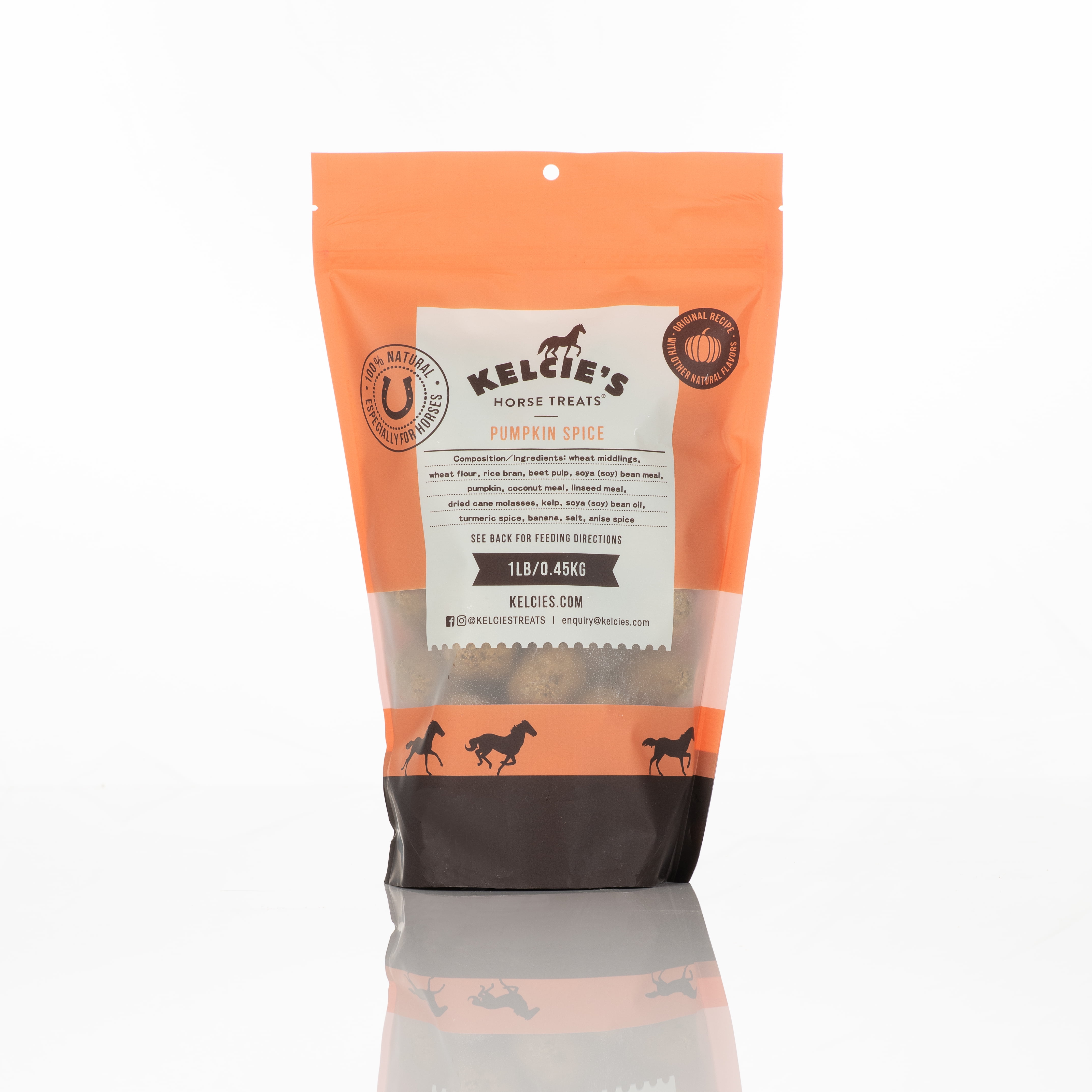Kelcies Pumpkin Spice Horse Treats - Bake at Home Horse Food Treats - Unique Pumpkin Spice flavor low in sugar, starch and carbohydrates - 2 lb Bundle (2 x 1 lb bags)
