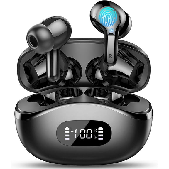 Keli Wireless Earbuds Bluetooth 5.4, 40H Playtime Hi-Fi Stereo, 4-Mic ENC Call Noise Cancelling, USB-C Fast Charge, IPX4 Waterproof, Comfort Fit for Sports/Work/Travel (iOS/Android/Laptop)