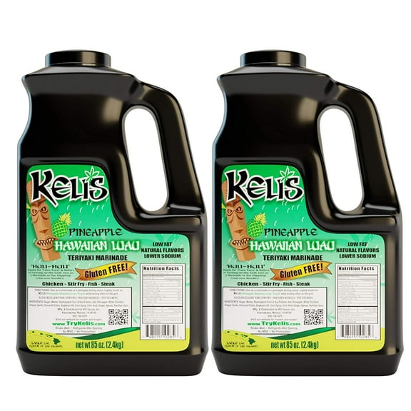Keli's Pineapple Hawaiian Luau Teriyaki, Gourmet Pineapple Teriyaki Marinade and Huli Huli Basting Sauce. Healthy Teriyaki Sauce Low Sodium & Gluten Free - Made With Gluten Free Soy Sauce (85oz)