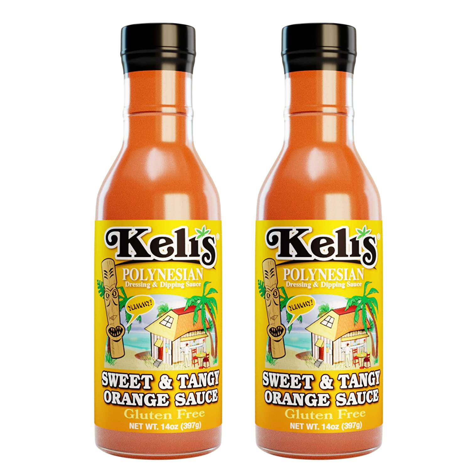 Keli's Sweet & Tangy Orange Sauce, Vegan Polynesian Sweet & Sour Soy Free Creamy Salad Dressing, Glazing and Dipping Sauce with a hint of Mustard. All Natural, Non GMO - 15oz (Pack of 2)