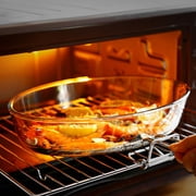 Hytrove White Tempered Glass Baking Dish Tray - Oven Bakeware, 1 Piece for Cooking and Baking