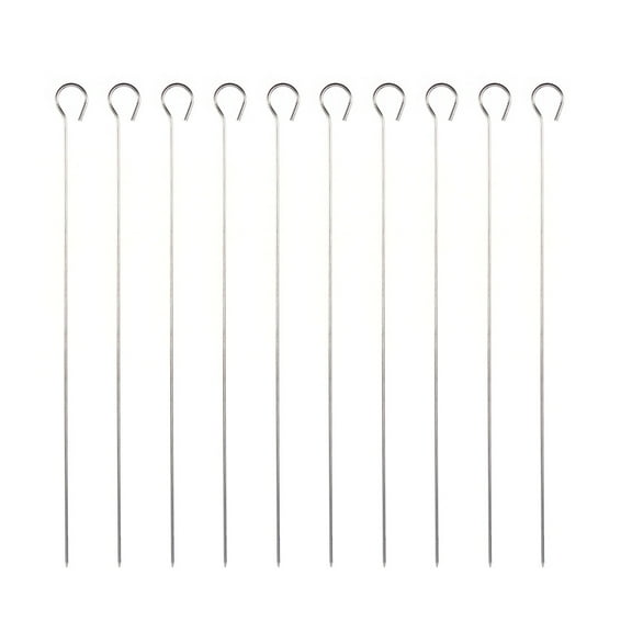 Kelingqi 35pcs Nine Shape Stainless Steel Round Hanging Stove Baking Hook Needle Pin for Kitchen Use (35CM Silver)
