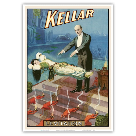 Kellar - Levitation of Princess Karnac - Vintage Magic Poster c.1900 - Master Art Print 10in x 14in