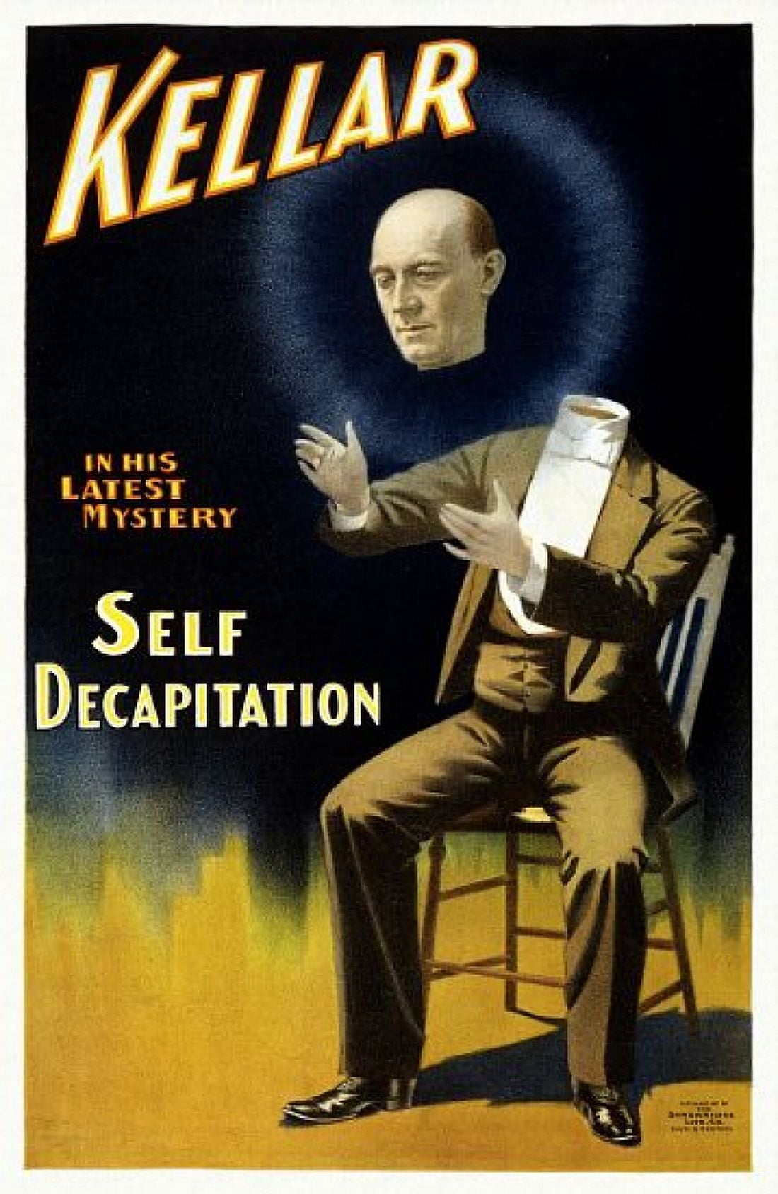 Kellar Self Decapitation Magic Canvas Art - (24 x 36)