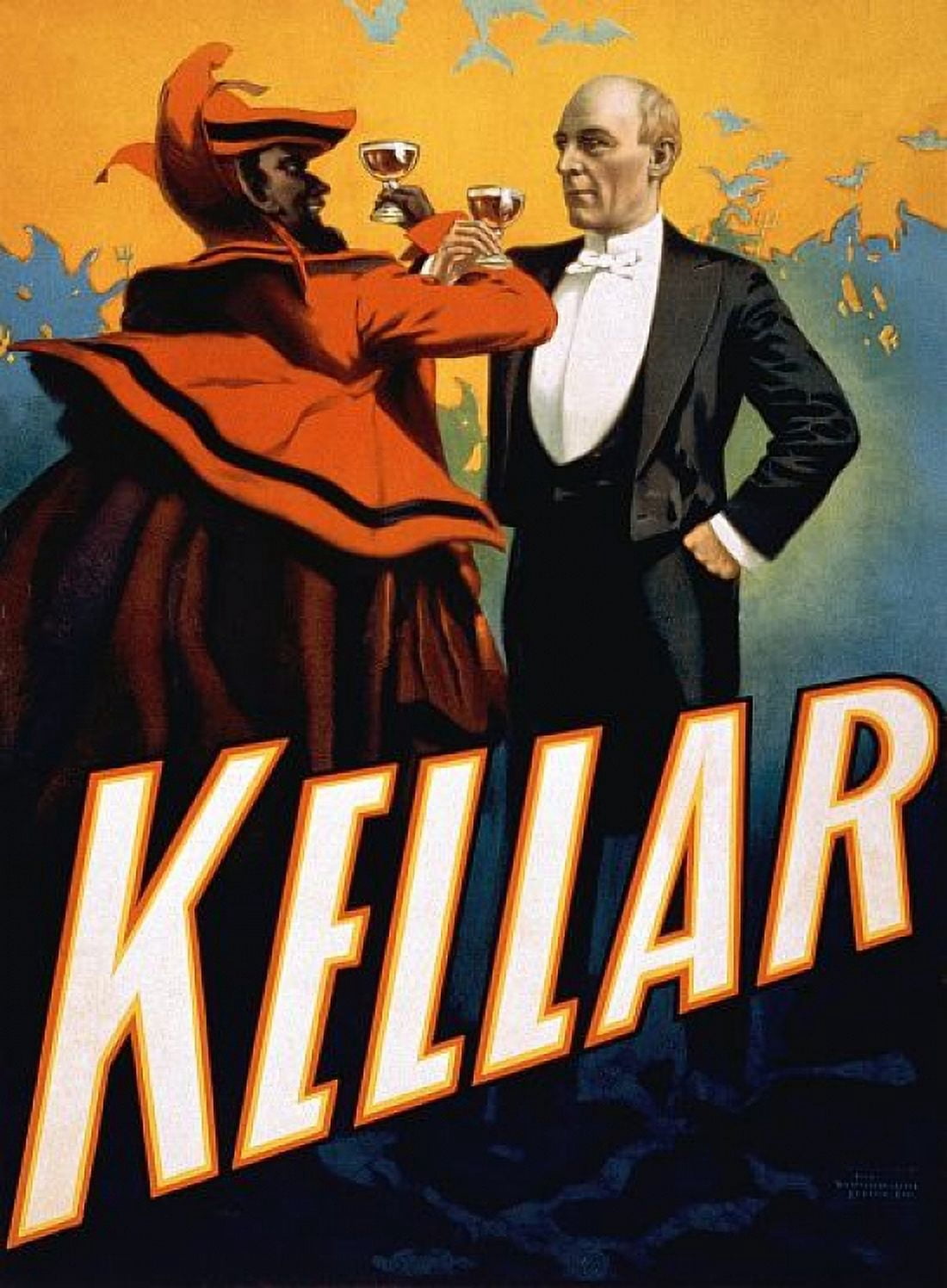 Kellar Toasting The Devil Magic Canvas Art -  (18 x 24)