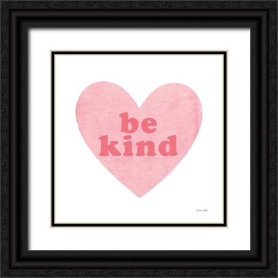 Kelle, Ann 12x12 Black Ornate Wood Framed with Double Matting Museum Art Print Titled - Be Kind Heart
