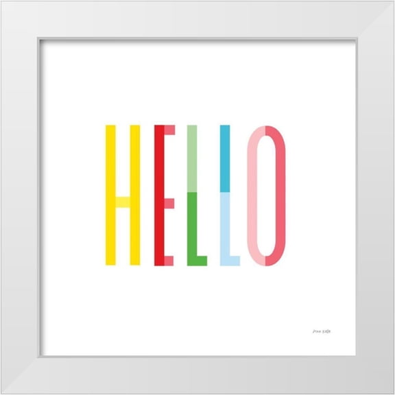 Kelle, Ann 12x12 White Modern Wood Framed Museum Art Print Titled - Hello