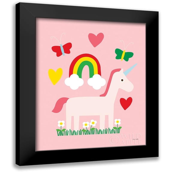 Kelle, Ann 12x14 Black Modern Framed Museum Art Print Titled - Unicorn Fun I