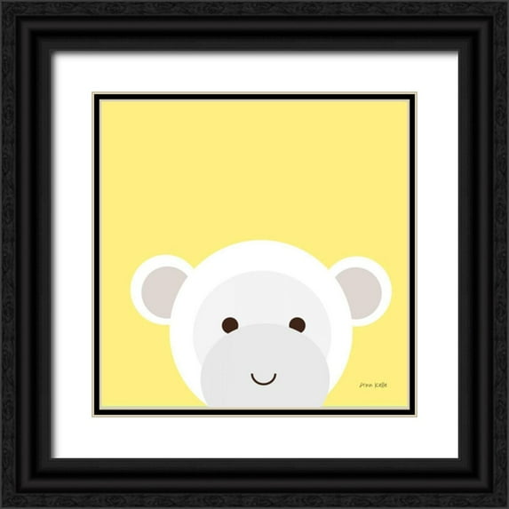 Kelle, Ann 15x15 Black Ornate Wood Framed with Double Matting Museum Art Print Titled - Cuddly Monkey