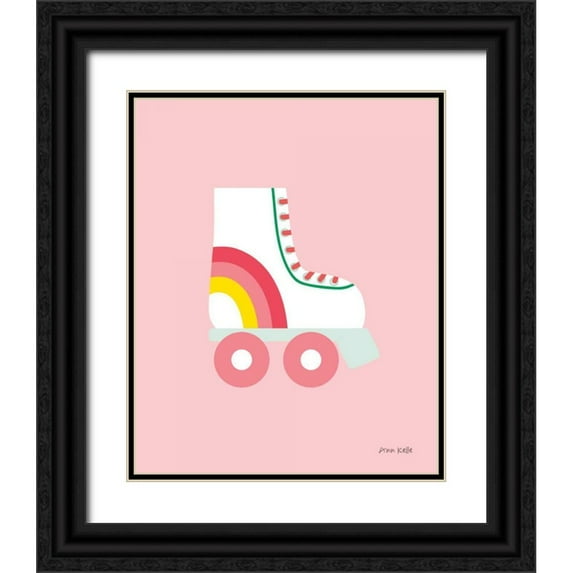 Kelle, Ann 26x31 Black Ornate Wood Framed with Double Matting Museum Art Print Titled - Rollerskate