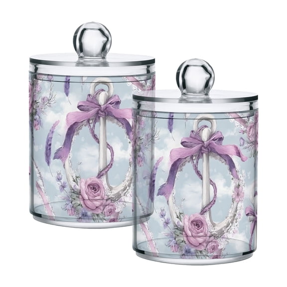Kellegs with Bows Roses Valentine Translucent Plastic Cans Storage Canisters with Lid Set of 2