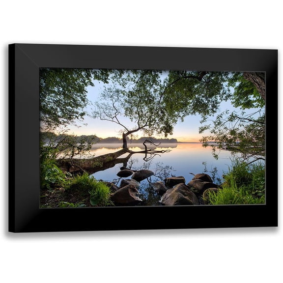 Keller 14x10 Black Modern Framed Museum Art Print Titled - Lake View