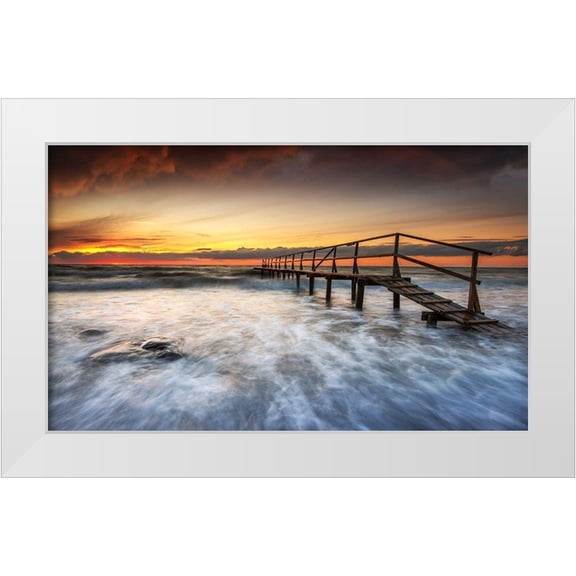 Keller 14x10 White Modern Wood Framed Museum Art Print Titled - Pier