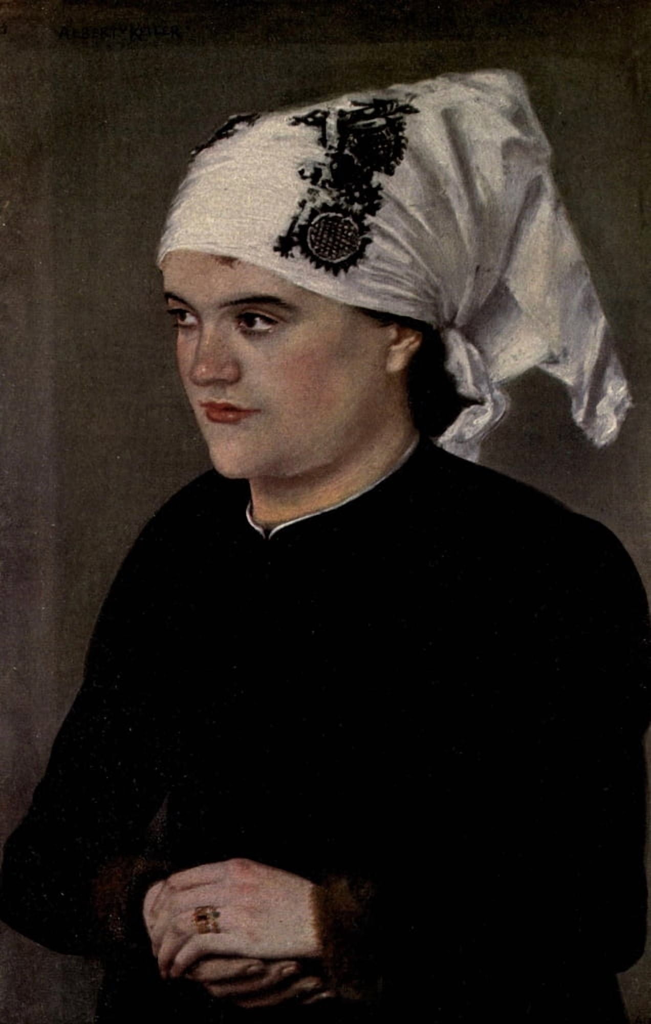 Keller 1913 Dutch woman Canvas Art - Albert von Keller (18 x 24)