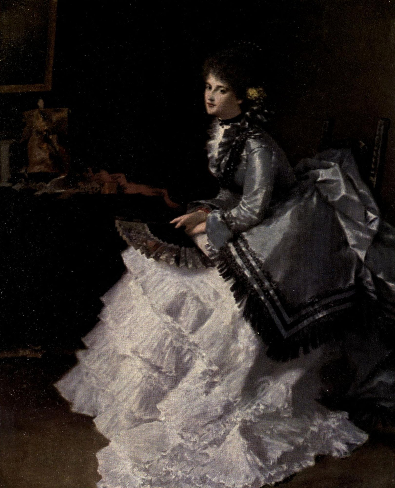 Keller 1913 Portrait of Frau Cramer Canvas Art - Albert von Keller (24 x 36)