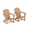 thumbnail image 1 of Costaelm Paradise Outdoor Patio Adirondack Rocking Chairs (Set of 2), Teak, 1 of 9