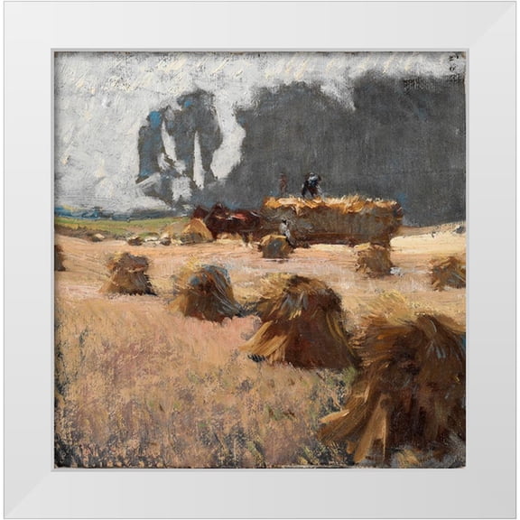 Keller, Henry 12x12 White Modern Wood Framed Museum Art Print Titled - Harvest Time