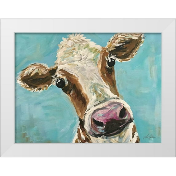 Keller, Lee 14x12 White Modern Wood Framed Museum Art Print Titled - Mr. Moo Moo