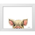 thumbnail image 1 of Keller, Lee 18x15 White Modern Wood Framed Museum Art Print Titled - Peeking Pig, 1 of 4