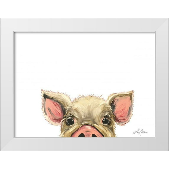 Keller, Lee 18x15 White Modern Wood Framed Museum Art Print Titled - Peeking Pig