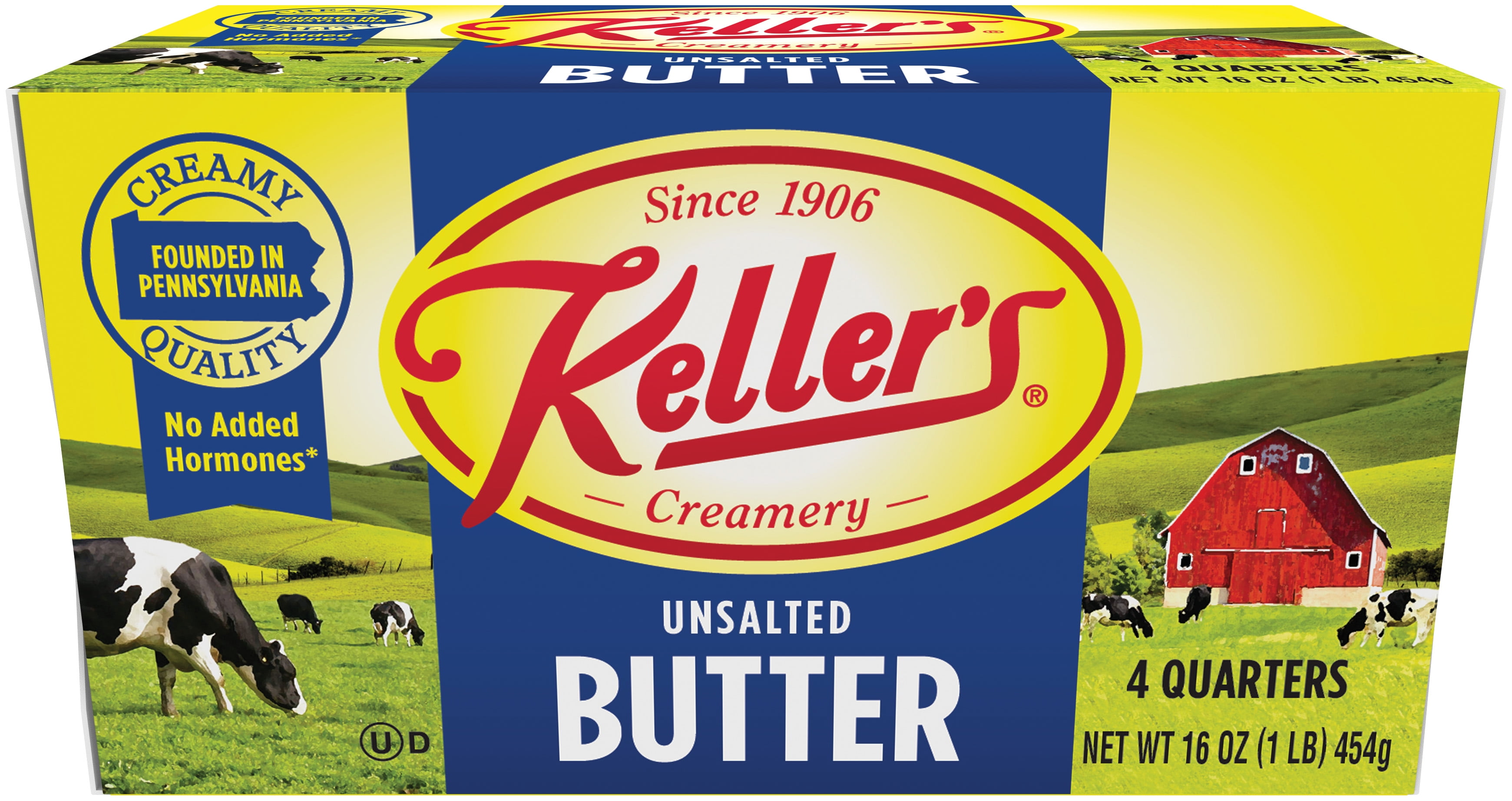 Keller's Creamery Unsalted Butter Sticks, 16 oz., 4 Count
