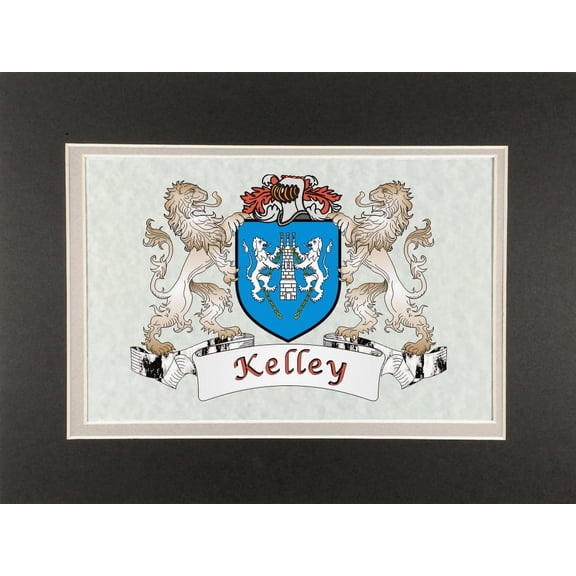 Kelley Irish Coat of Arms Print - Frameable 9" x 12"