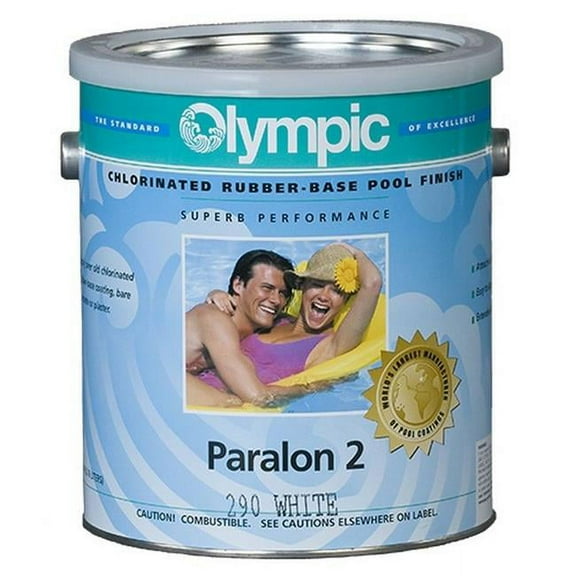Kelley Technical Coatings 290 G 1 gal Olympic Pool & Deck Products Rubber-Base Enamels Paralon 2 Chlorinated Rubber-Base Pool Enamel, White - 4 Per Case