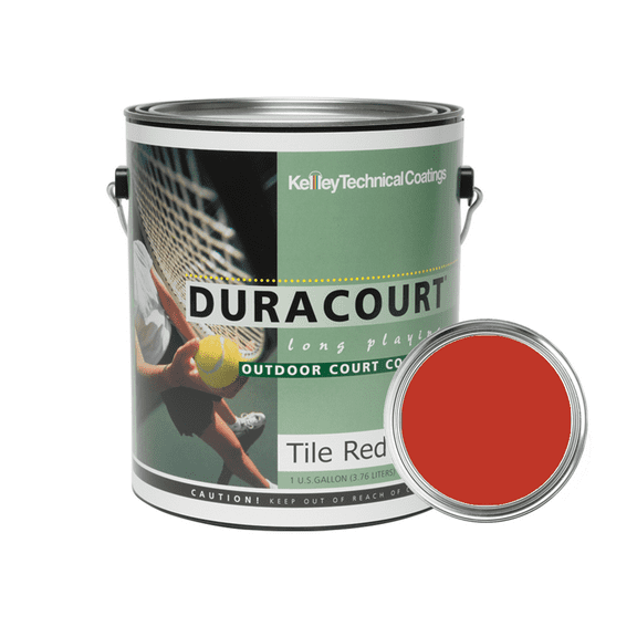 Kelley Technical Coatings Duracourt - Tile Red - 1 Gallon - Outdoor court coating for tennis, pickleball, basketball and volleyball courts.