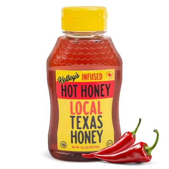 Kelley Honey Farms Hot Honey 12oz, Raw, Unfiltered, Pure, Squeeze Bottle