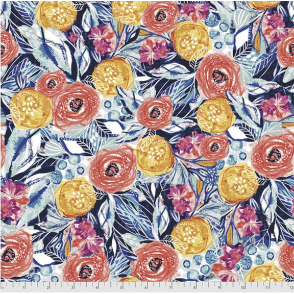 Kelli May-Krenz Boho Blooms Dancing Light Multi Fabric By The Yard