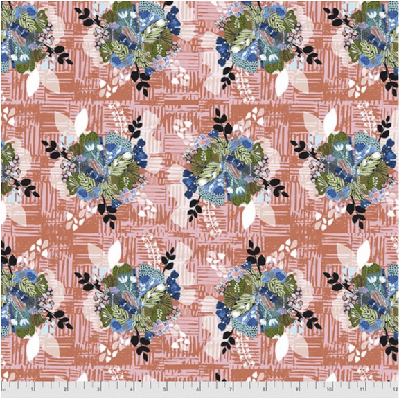 Kelli May-Krenz Boho Blooms Scatter Bouquets Pink Fabric By The Yard