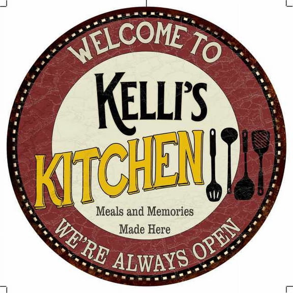 Kelli's Kitchen 14" Round Metal Sign Bar Game Room Wall Decor 100140040368