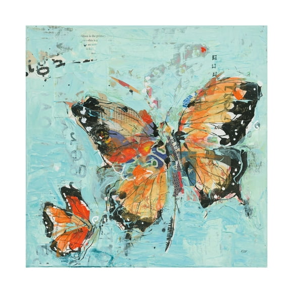 Kellie Day 'Monarch II Light Blue' Canvas Art