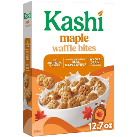 Kashi Maple Waffle Bites Breakfast Cereal Box, 12.7 oz