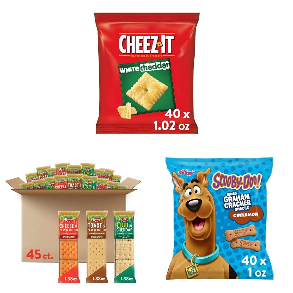 Kellogg,S Bulk Snack Box, CheezIt White Cheddar Cheese Crackers (40