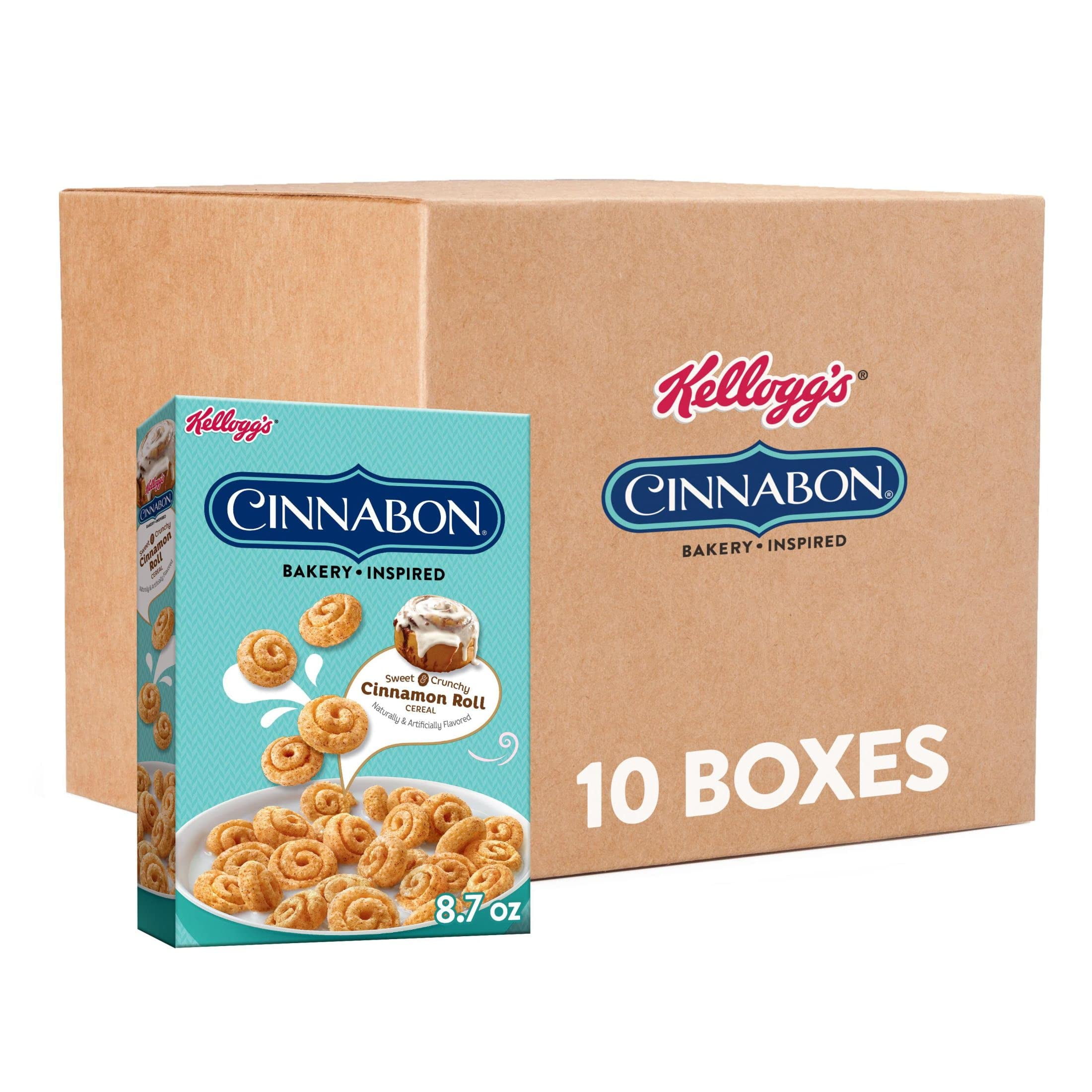 Kellogg’S Cinnabon Cold Breakfast Cereal, 7 Vitamins And Minerals, Kids