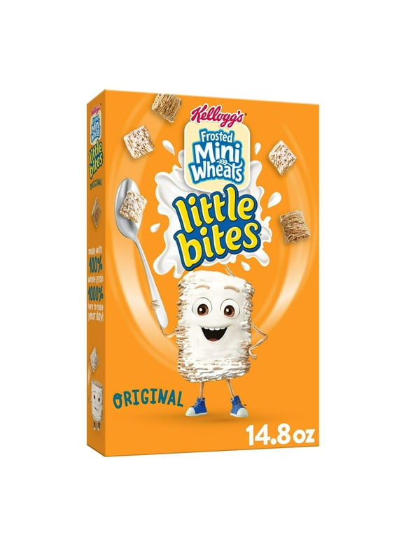 Kellogg,S Frosted Mini-Wheats Little Bites Breakfast Cereal, Kids Cereal, Family Breakfast, Original, 14.8Oz Box (1 Box)