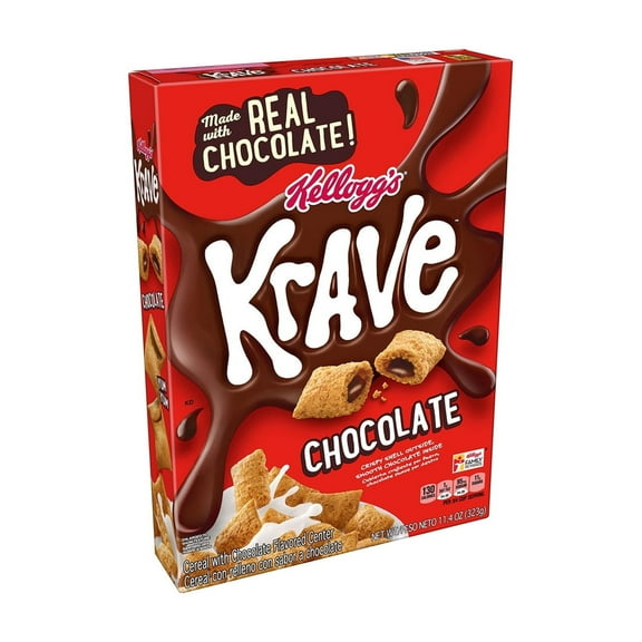 Kellogg's Krave Chocolate Cold Breakfast Cereal, 11.4 oz Box (Pack of 6)
