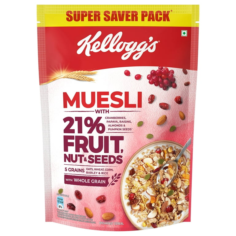 Kellogg's Muesli with 21% Fruit and Nut Pouch, 750 g