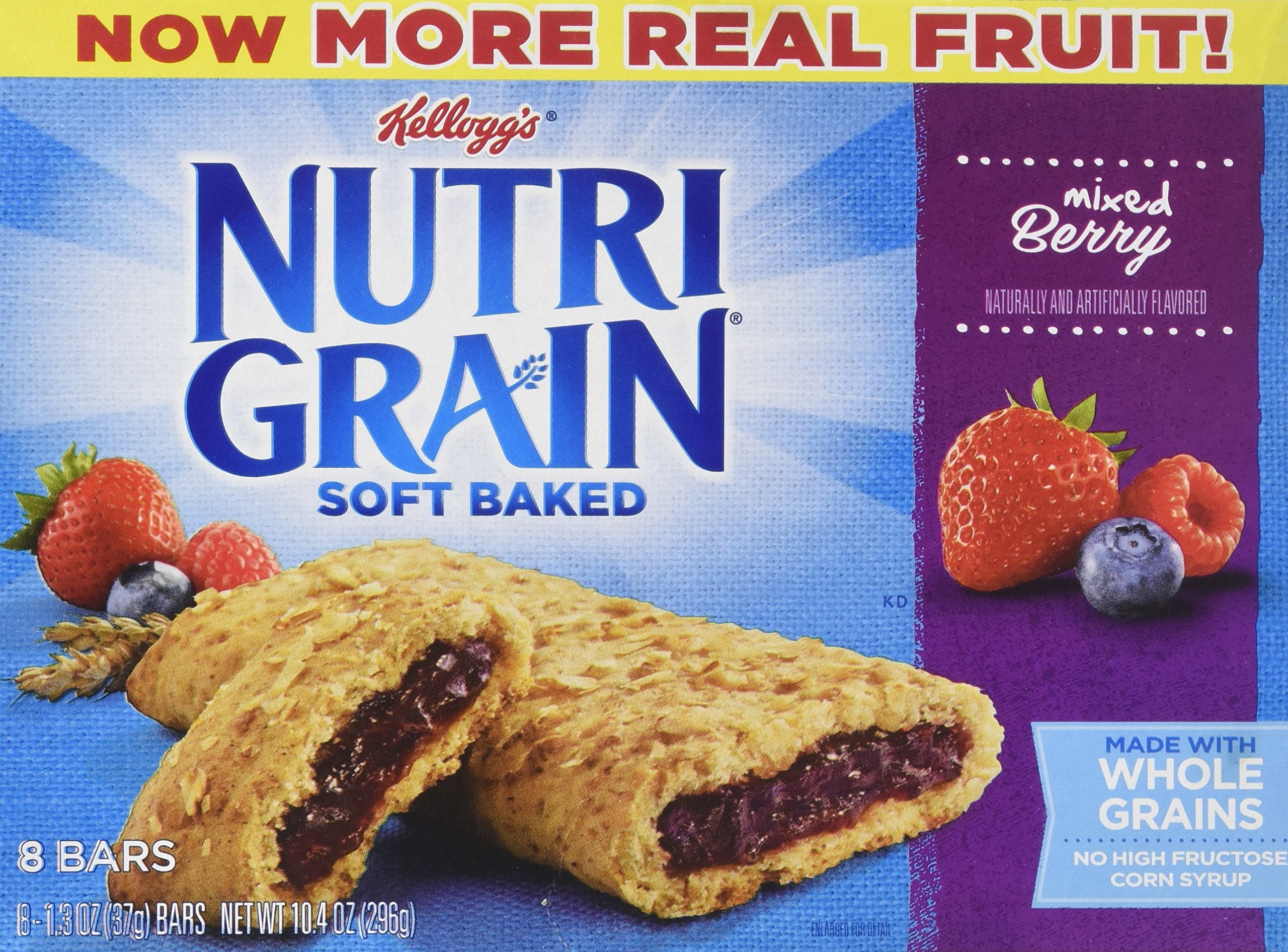 Kellogg,S, Nutri-Grain Breakfast Bars, Mixed Berry, 8 Count, 13Oz Box (Pack Of 4)