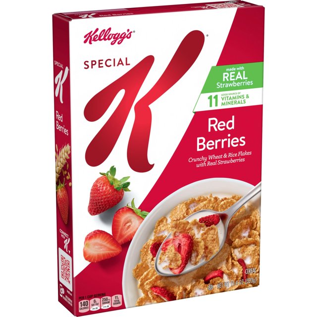 Kellogg,S Special K Breakfast Cereal, Fiber Cereal, Family Breakfast, Red Berries, 11.4Oz Box (1