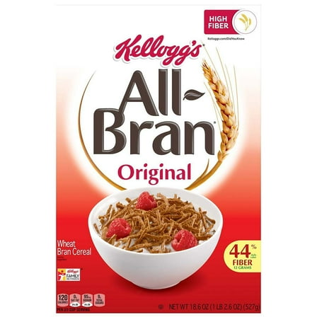 Kellogg's All Bran Original Cereal - 18.6 oz (Pack of 2)
