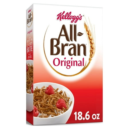 Kellogg's All-Bran Original Cold Breakfast Cereal, 18.6 oz Box